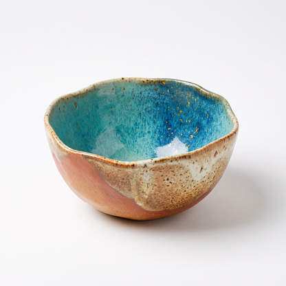 Handmade Blue & Gold Ceramic Bowl