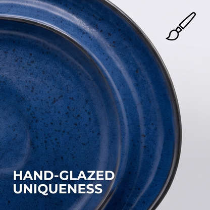 Blue Zen Hand-Glazed Organic Stoneware Plate