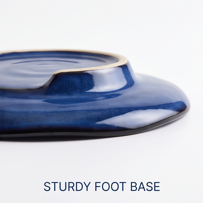 Cobalt Blue Wave Ceramic Plate