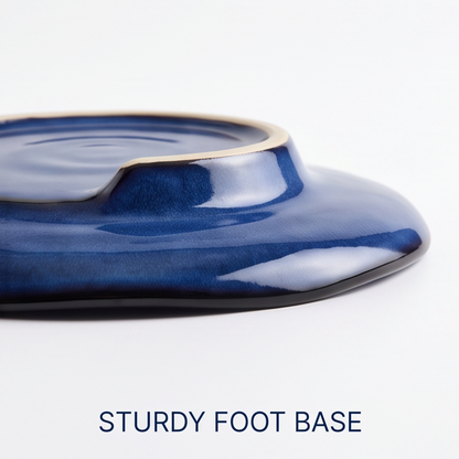 Cobalt Blue Wave Ceramic Plate
