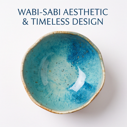 Handmade Blue & Gold Ceramic Bowl