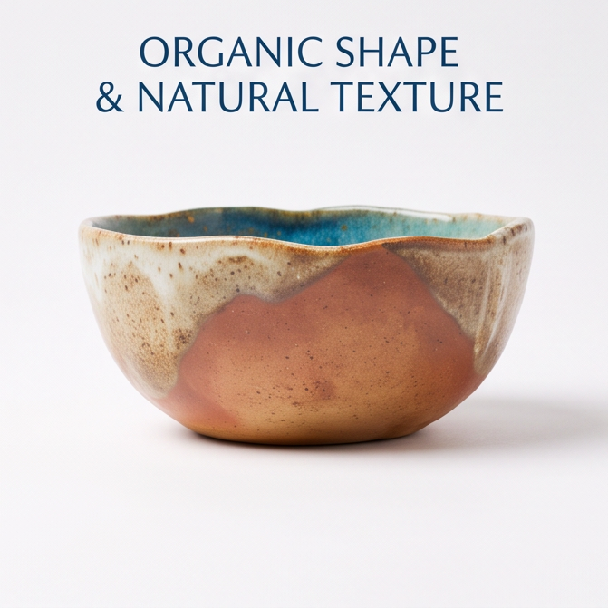 Handmade Blue & Gold Ceramic Bowl