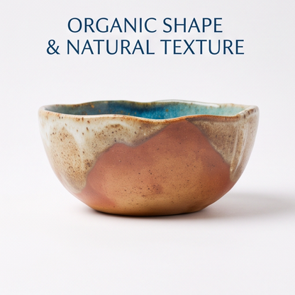 Handmade Blue & Gold Ceramic Bowl
