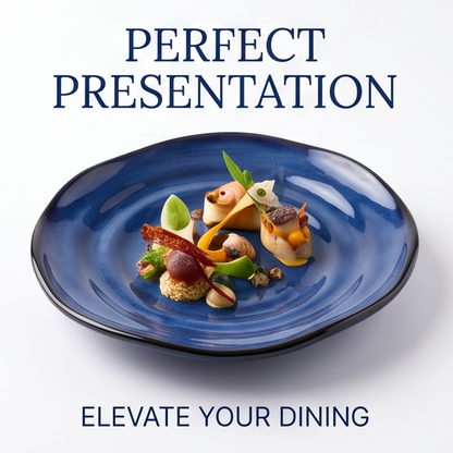 Cobalt Blue Wave Ceramic Plate