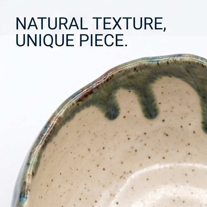 Handcrafted Blue & Green Drip Glaze Stoneware Bowl